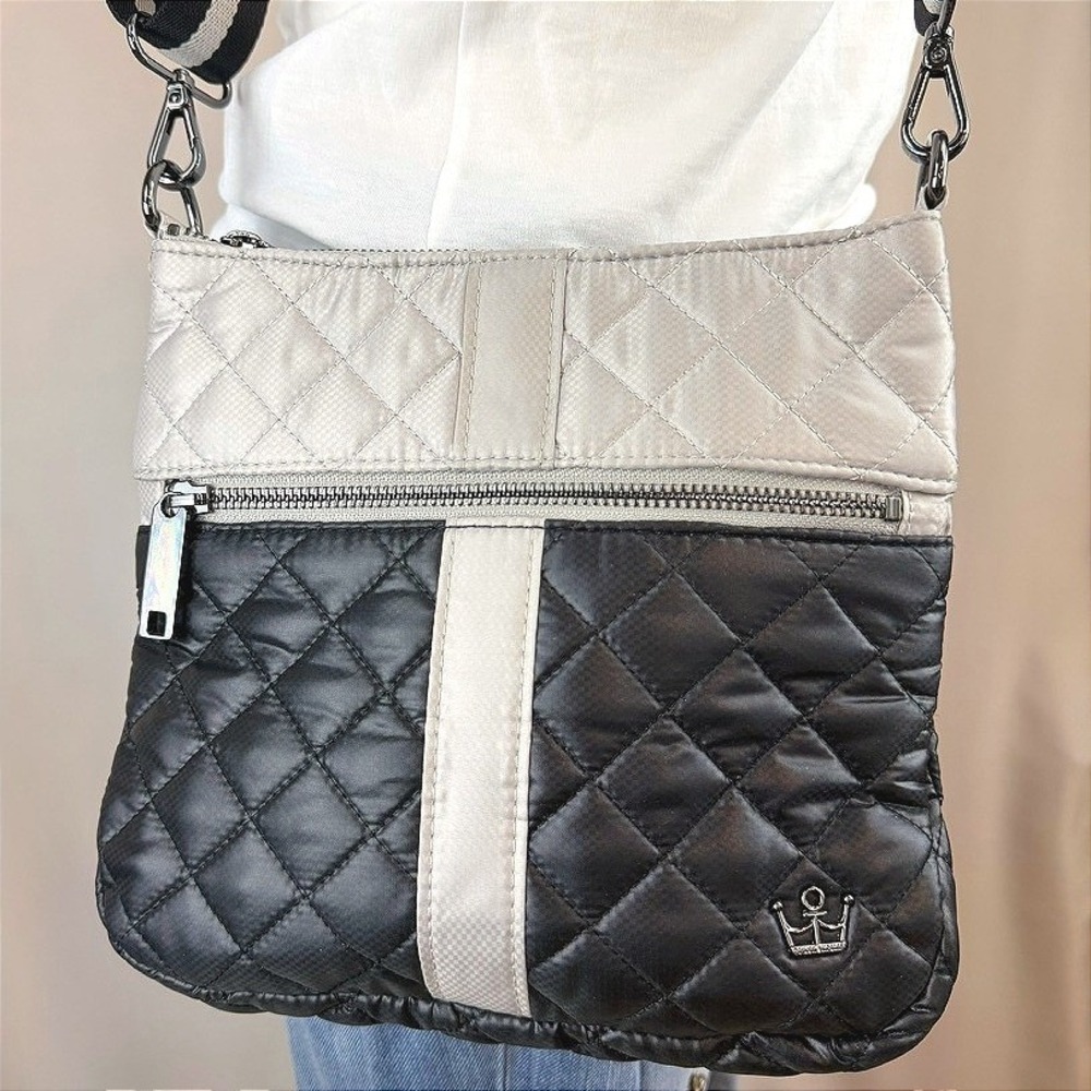 OLIVER THOMAS Kitchen‎ Sink Crossbody Black Gray Handbag Lightweight Chic Vegan